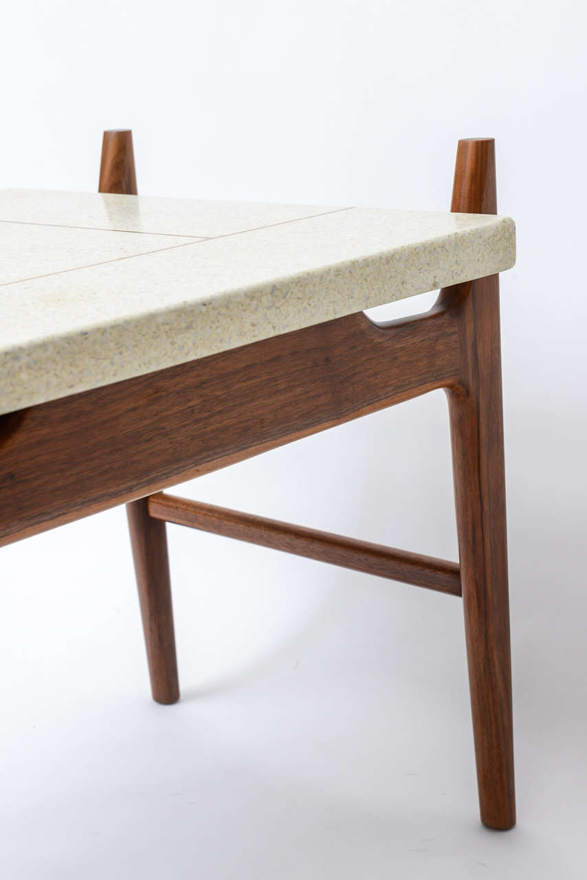Mid-20th Century Terrazzo-Topped Rosewood Side or Coffee Table by Harvey Probber