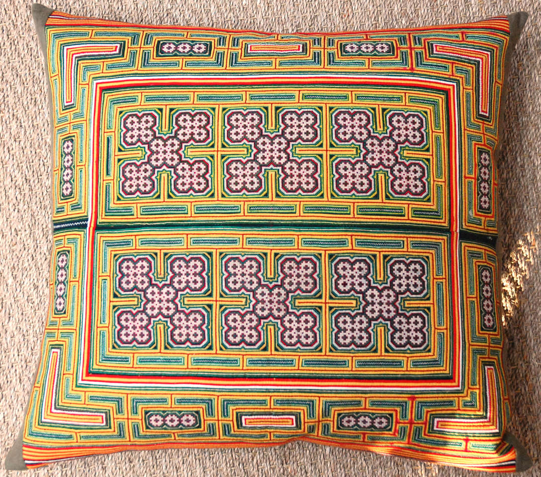 Cotton Yao Tribal Applique Pillows