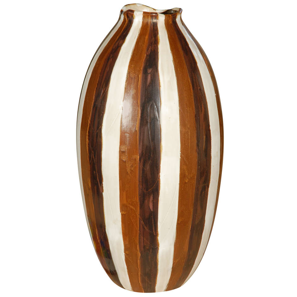 PAIR Tall Studio Pottery Vases at 1stdibs