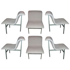 A suite of six Wave chairs by Giovanni Offredi, ed. Saporiti