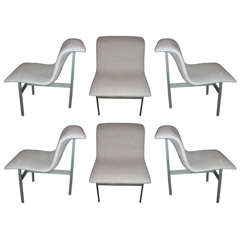 A suite of six Wave chairs by Giovanni Offredi, ed. Saporiti