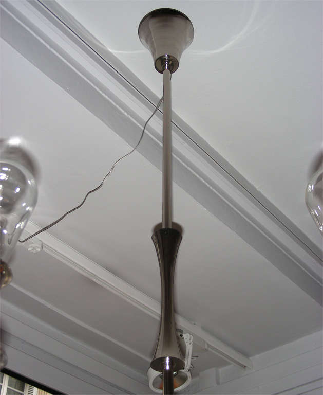 An Italian nickel-plated eight-arm chandelier For Sale 4