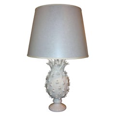 A pineapple ceramic lamp