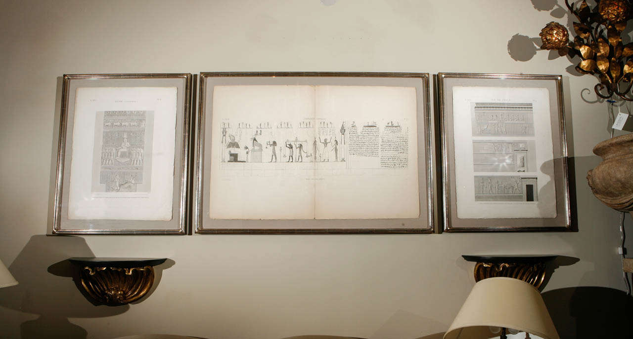 Commissioned by Napolean the Etchings were Created by His Artist Upon His Invasion of Egypt.  Set of 3.

Middles: 48
