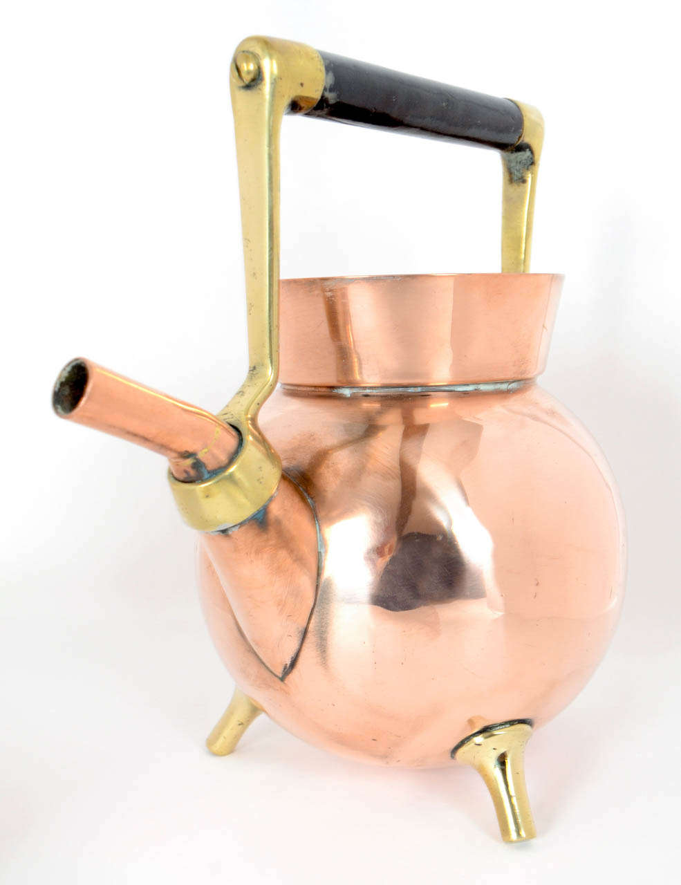 British Copper  and Brass Globe Kettle by Dr Christopher Dresser circa 1885 For Sale
