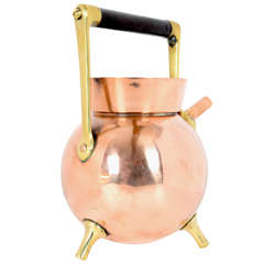 Antique Copper  and Brass Globe Kettle by Dr Christopher Dresser circa 1885