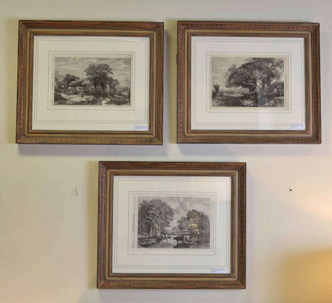 This is a group of 3 antique black and white landscapes from the London Newsc 1856-1865.  They are in a 2.25
