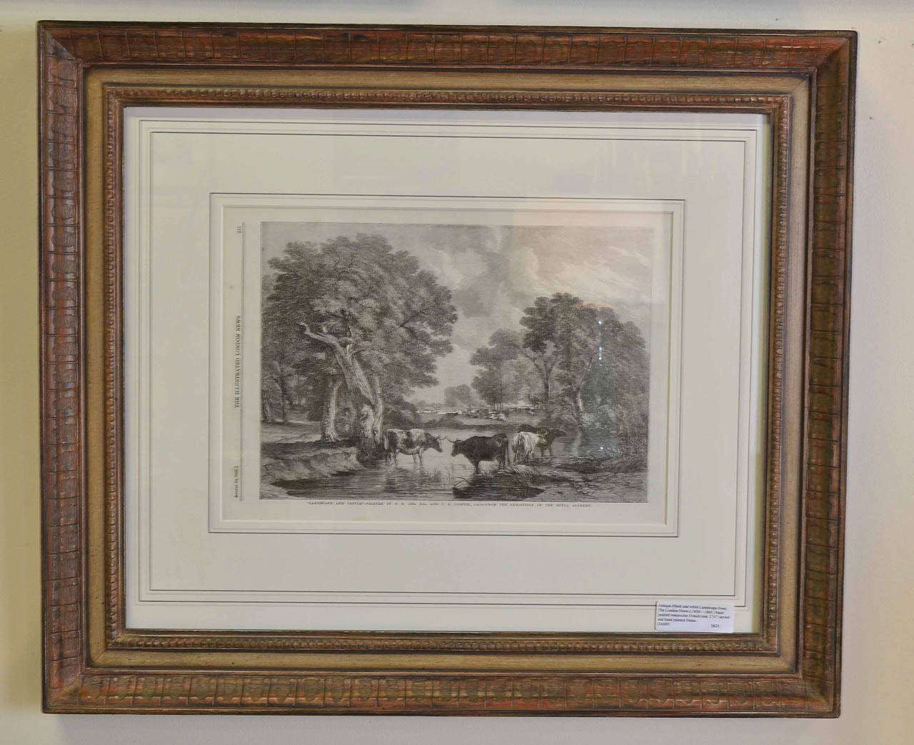 Edwardian Antique Black and White Landscape from the London News circa 1856-1865