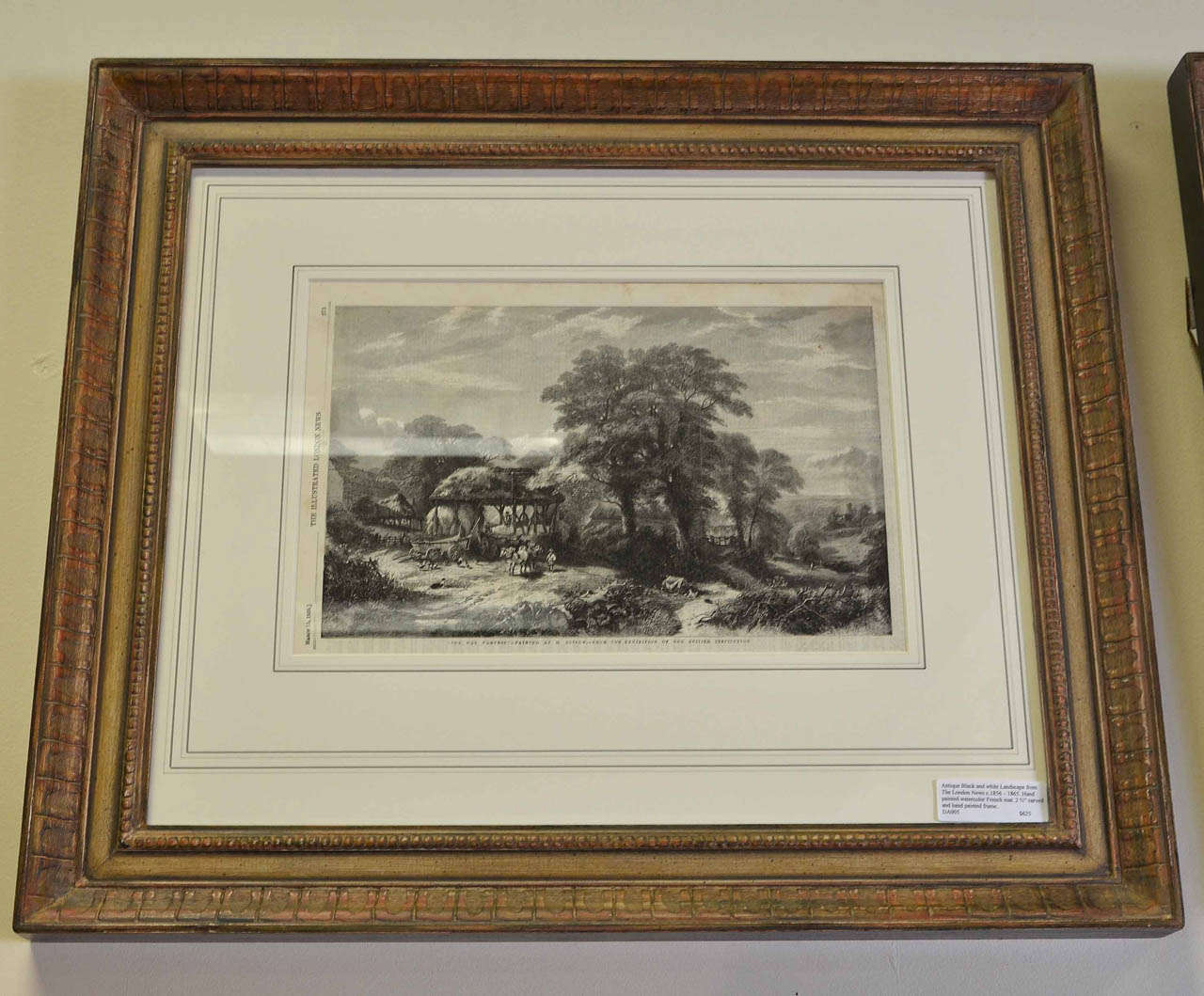 Antique Black and White Landscape from the London News circa 1856-1865 In Excellent Condition In Atlanta, GA