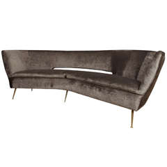 1950's Italian Curved Sofa in the style of Ico Parisi