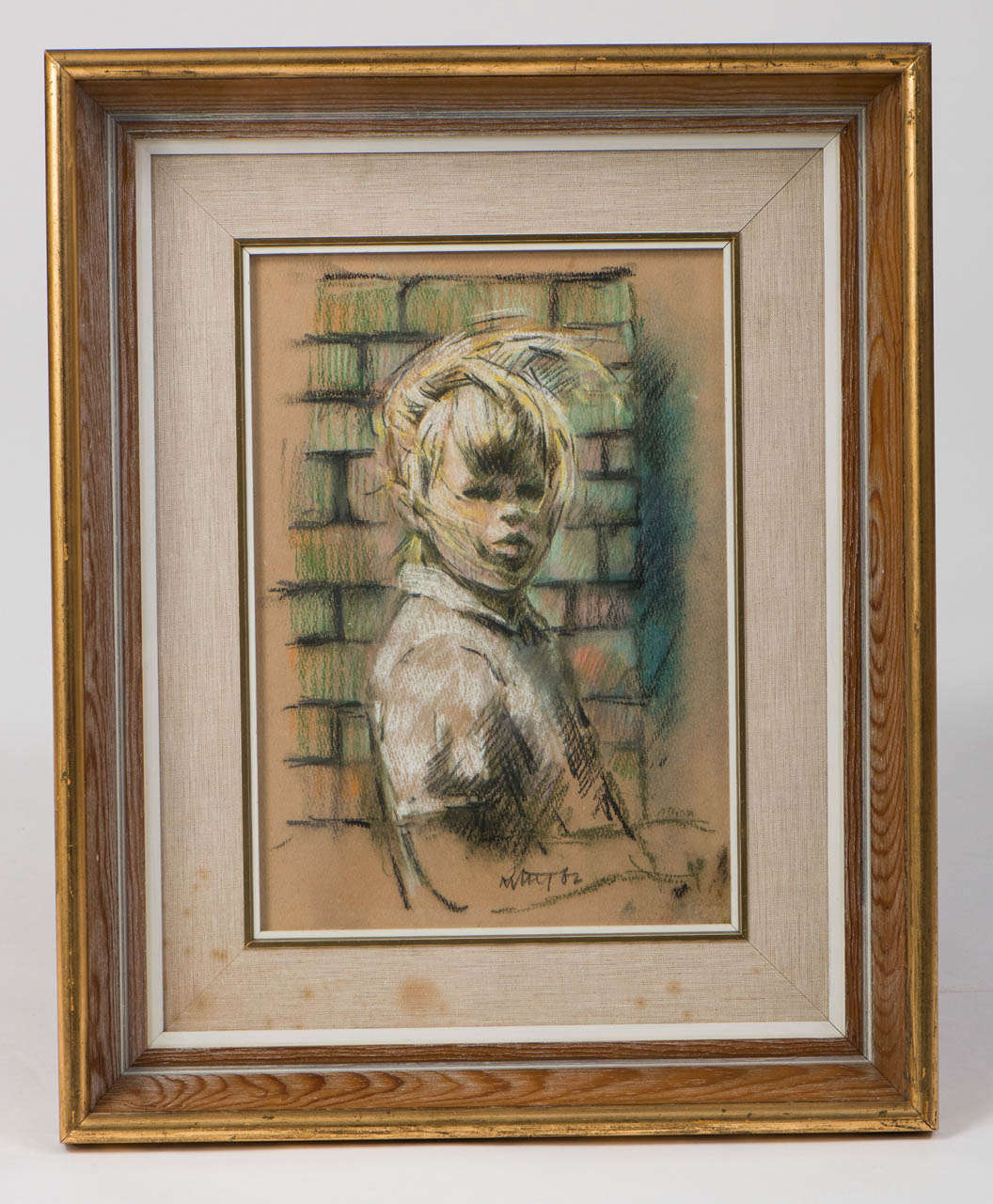 Harold Riley (B.1934)
Half length study of a girl standing by a brick wall
Charcoal and pastel drawing on buff paper
Signed and dated (19)52
33cmsx 23cms