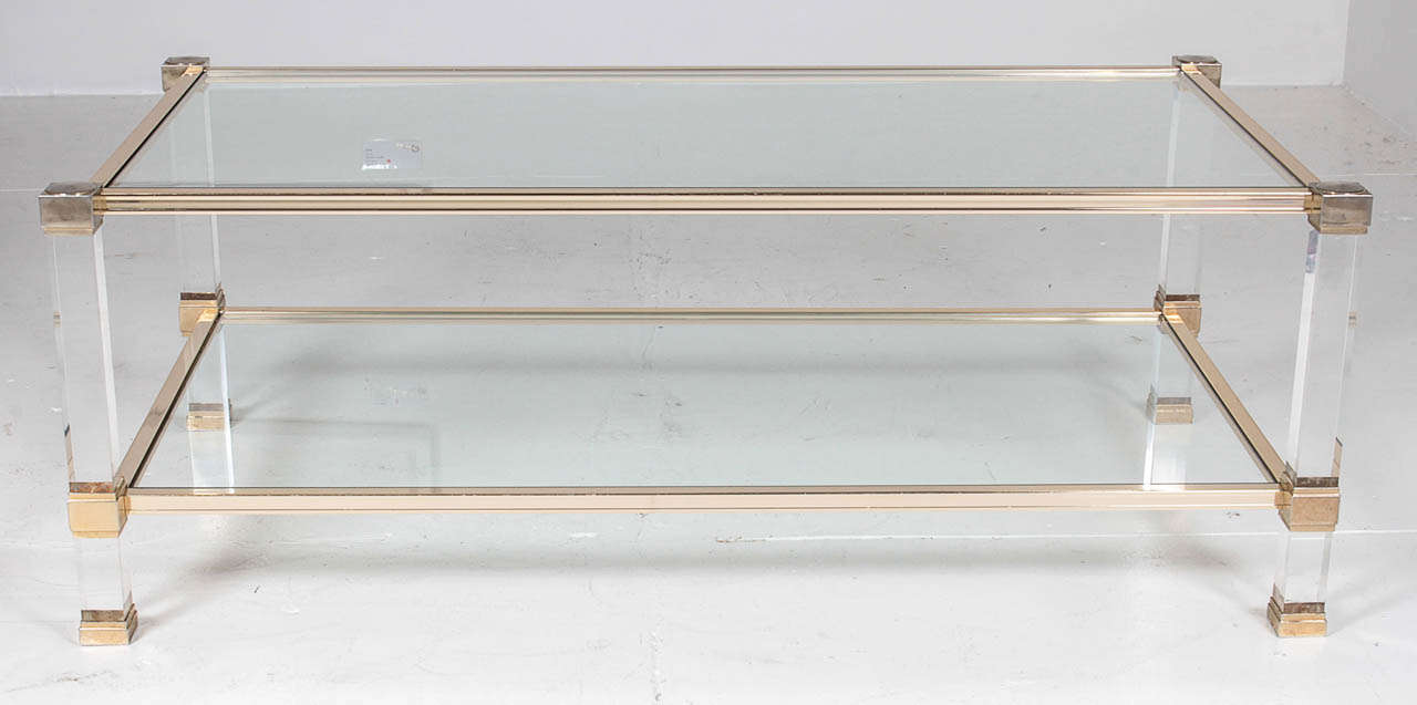 Pierre Vandel Lucite Coffee Table For Sale 1