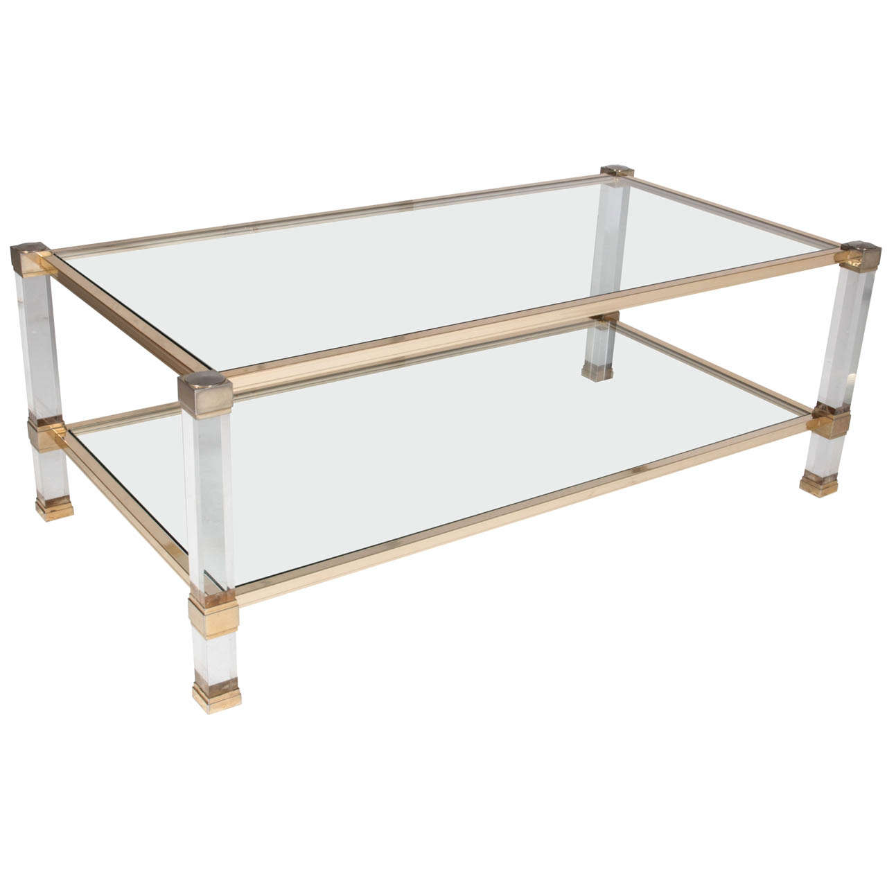 Pierre Vandel Lucite Coffee Table For Sale