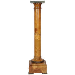 Honey-Colored Onyx Column with Green Marble Top