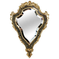 An Ormolu Mounted Brass And Tortoiseshell Boulle-style Mirror