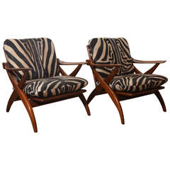 Pair of Mid Century Teak Danish Armchairs in the Style of Finn Juhl