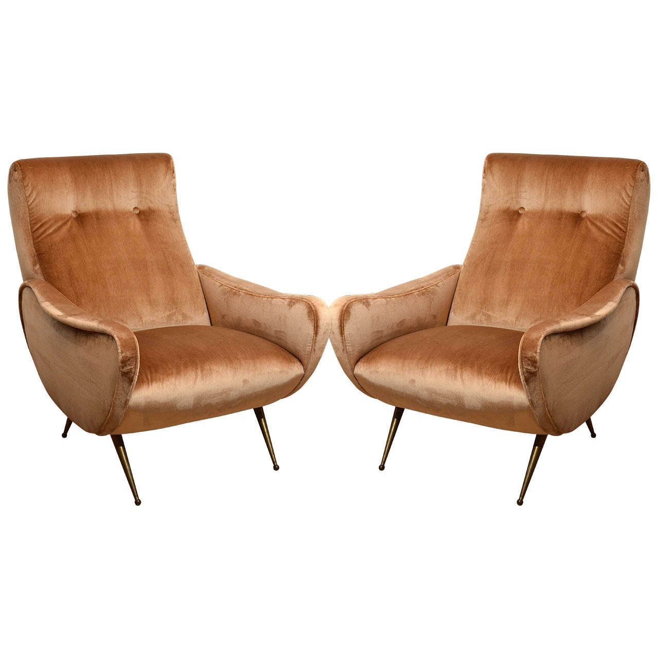 Italian Mid Century Armchairs in the Style of Marco Zanuso