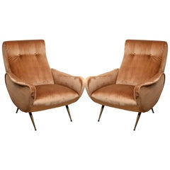 Italian Mid Century Armchairs in the Style of Marco Zanuso