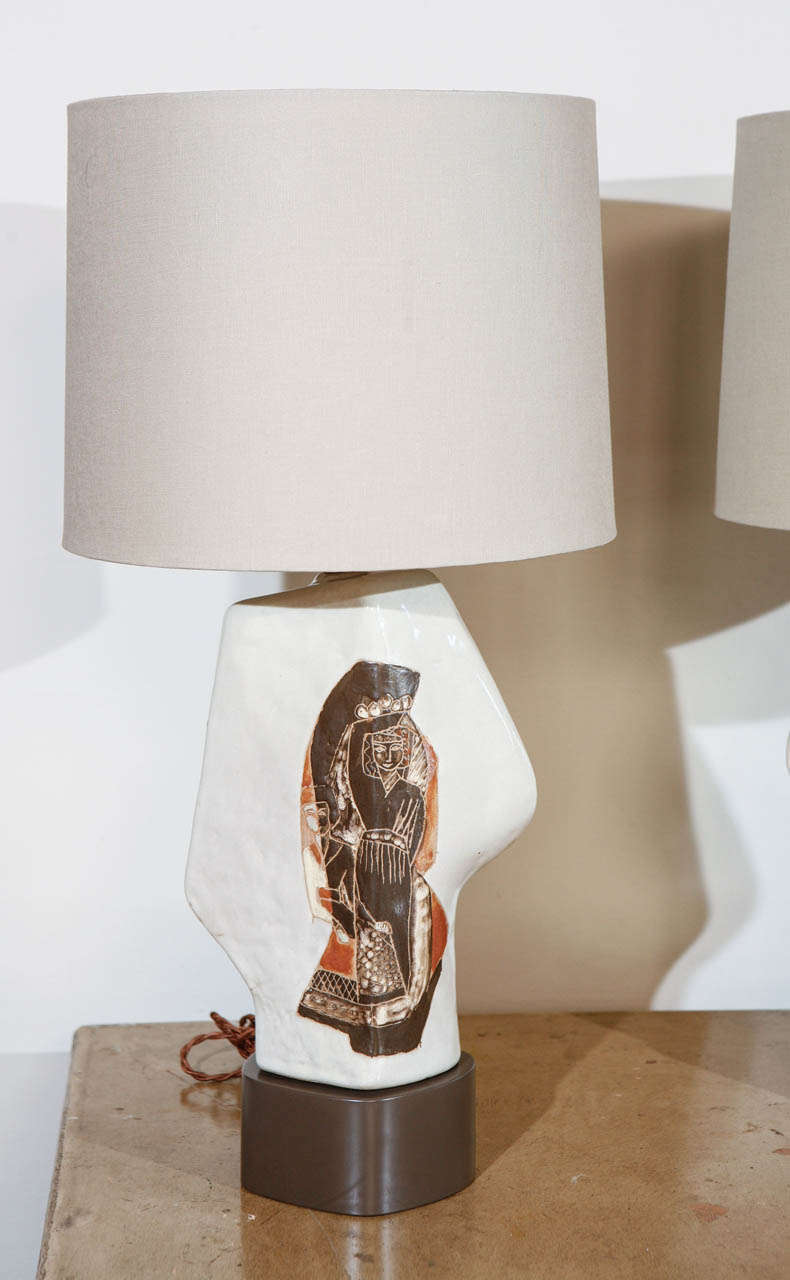Mid-Century Modern Pair Marianna Von Allesch Table Lamps For Sale