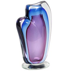 Large Blue and Violet Sommerso Vase by Seguso
