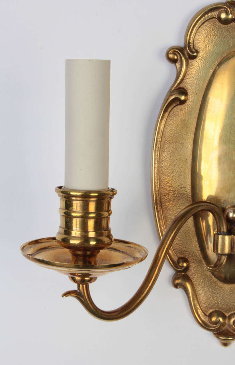 American A Pair Of Cast Brass Sconces