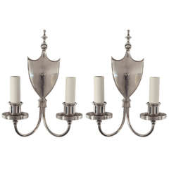 A Pair of Shield Form Sconces
