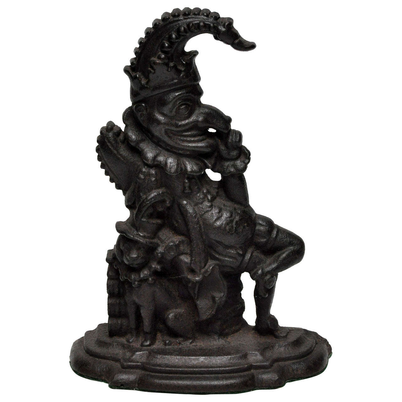 Black Cast Iron Punch Doorstop circa 1900