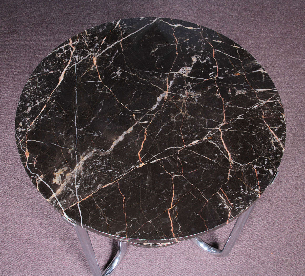 20th Century Mid-Century Tubular Occasional Table in Marble and Chrome