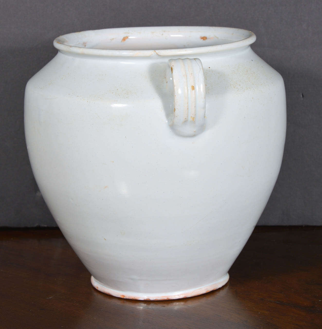 Terracotta 19th C. White Confit Pots