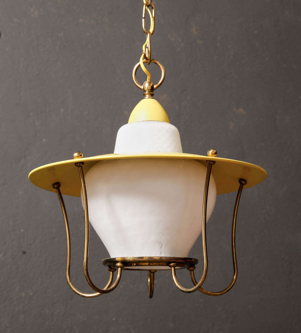 Mid-Century Modern Whimsical 1950s Brass Pendant Light
