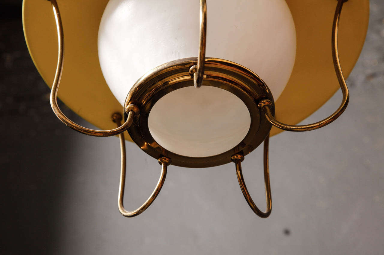 Mid-20th Century Whimsical 1950s Brass Pendant Light