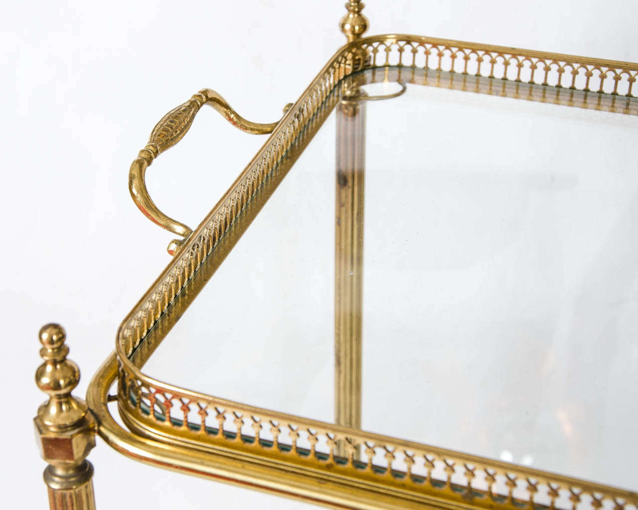 Vintage French Brass bar cart/drinks trolley