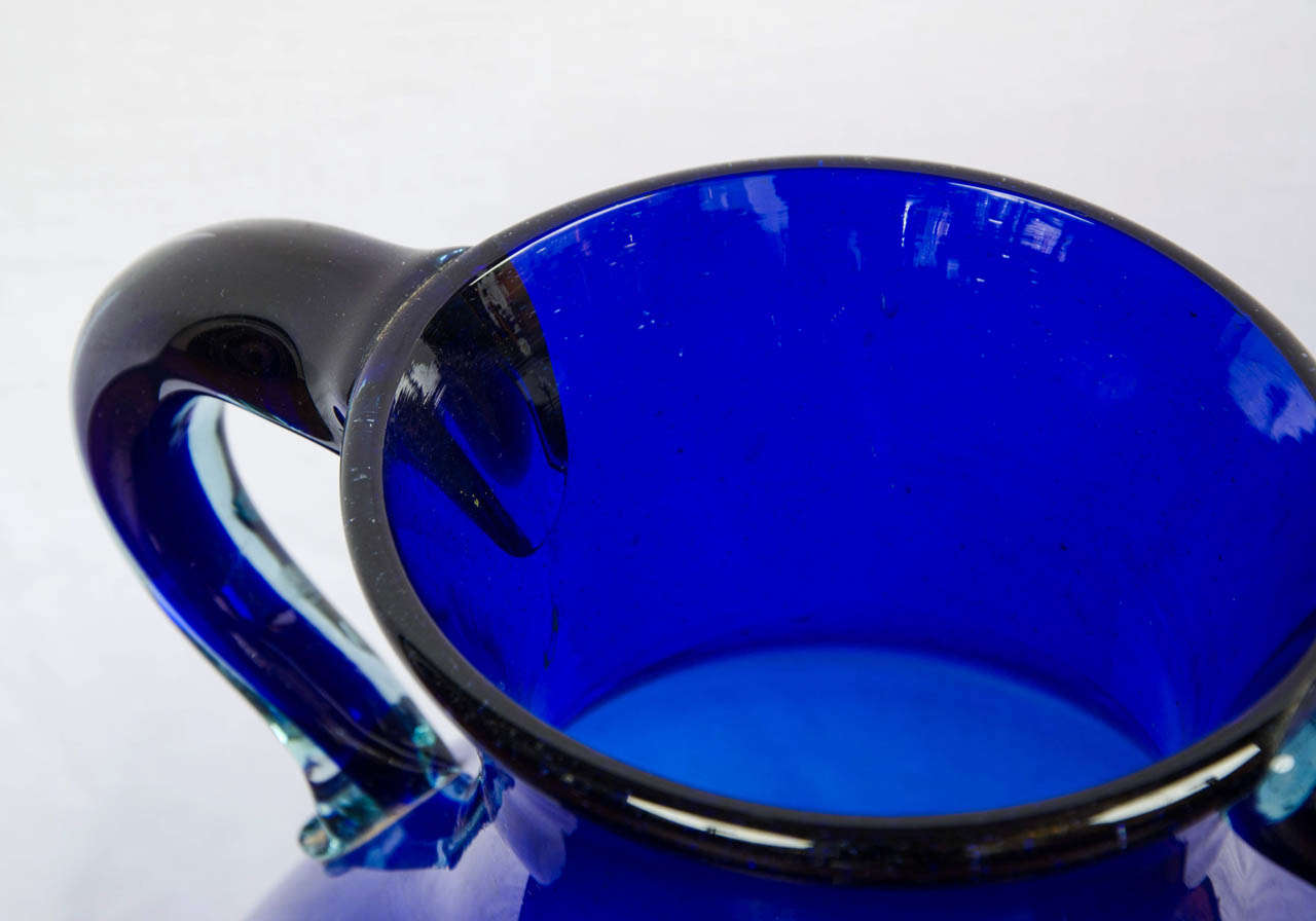 18th Century English Glass Blue Vase In Excellent Condition In London, GB