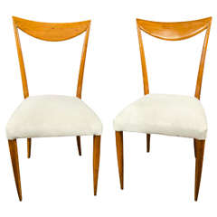1945-1950 Italian Set of Six Cherrywood Chairs