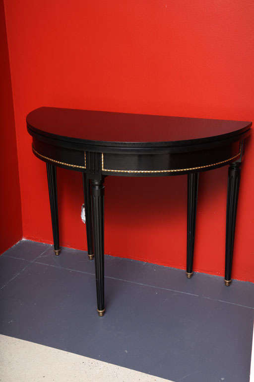 black demilune table