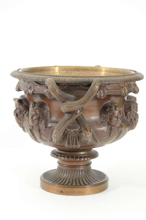 19th Century Bronze Warwick vase by the F. Barbedienne foundry. For Sale
