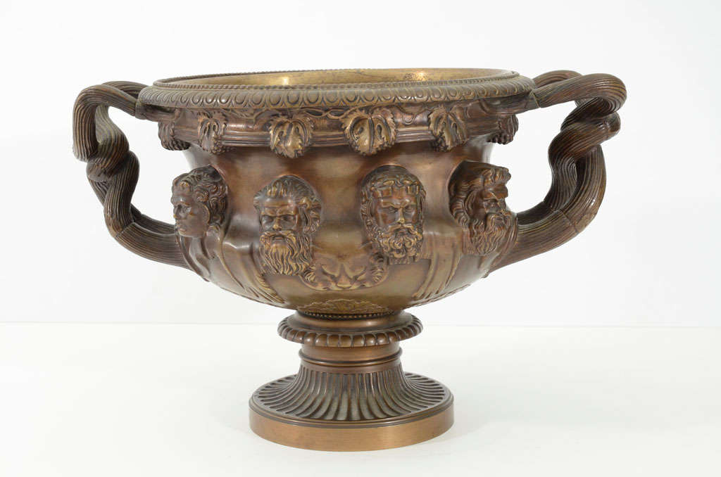Bronze Warwick vase by the F. Barbedienne foundry. For Sale 1