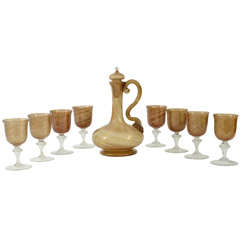 A Venetian Glass liquor set by Salviati & C.