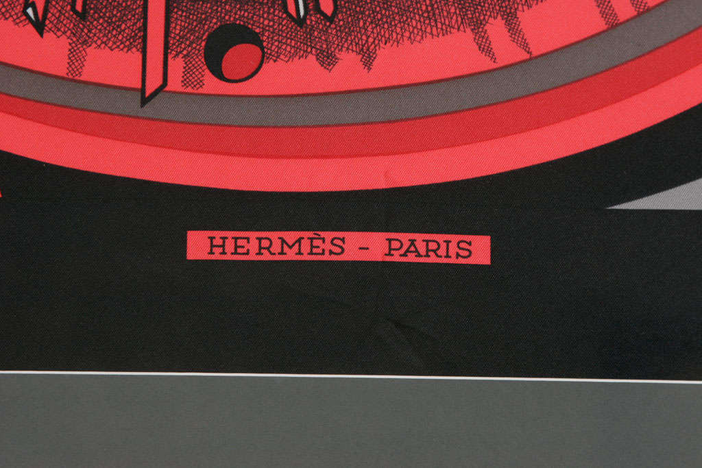 Late 20th Century Hermes scarf designed by Pierre Peron mounted and framed