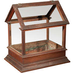 Antique Wood and Glass Terrarium