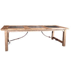 Belgian Pine and Bluestone Dining Table