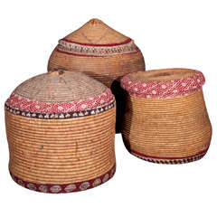 Vintage Indian chicken traveling baskets