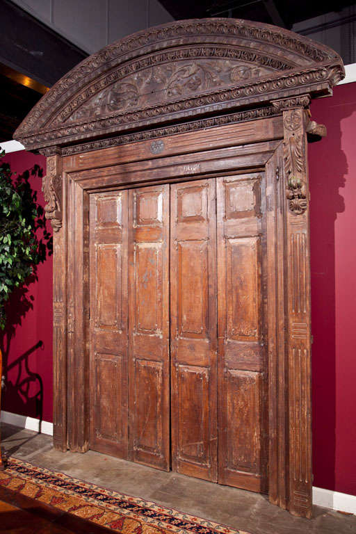 Indian teak wood entry doors and surround, in the 