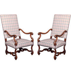 Pair of French Walnut LXIV Style Fauteuils