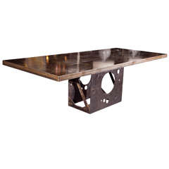 Industrial style steel dining table