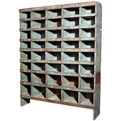Antique French Factory Shelving Unit