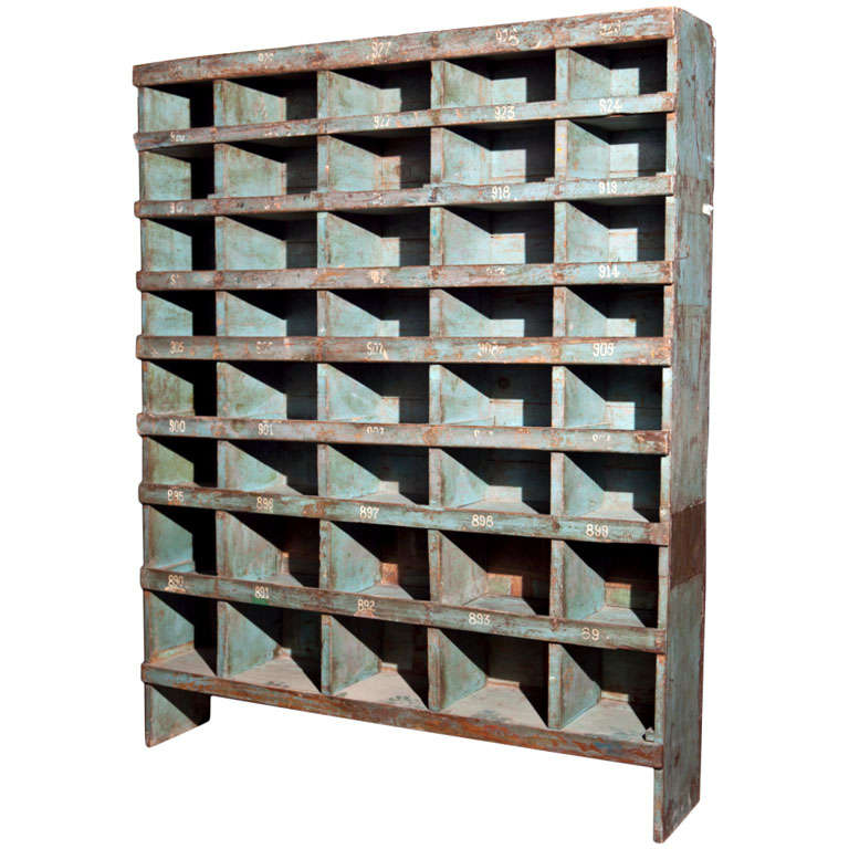 French Factory Shelving Unit at 1stDibs