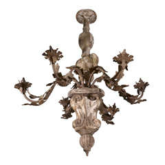 Chandelier made from 19th c. Fragments and Toleware
