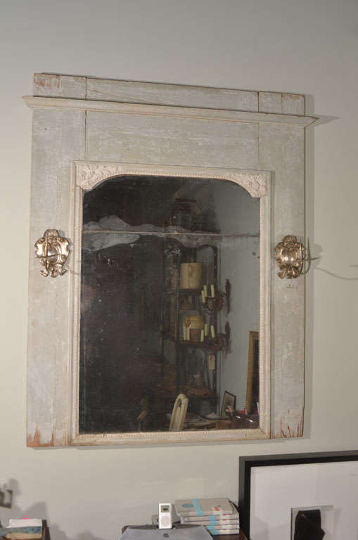 Simple French Trumeau with Period Silver Sconces