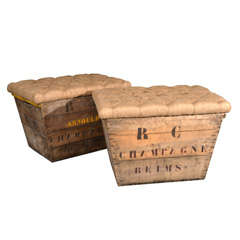 Vintage Early 20th c. Champagne Crates from France